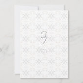  Witte Kant Katholieke bruiloft Kaart (Achterkant)