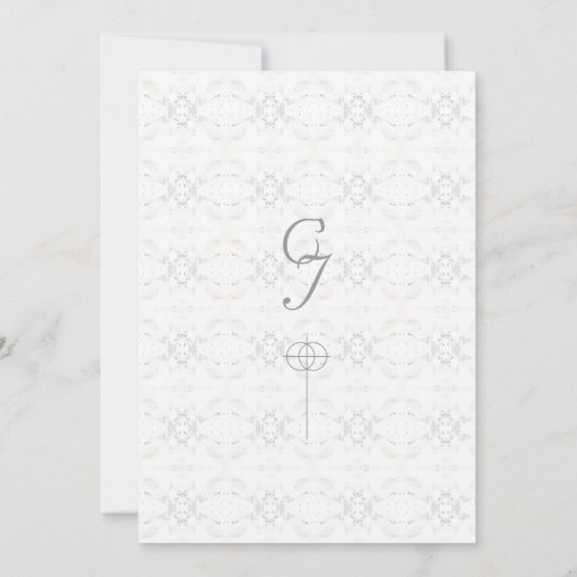  Witte Kant Katholieke bruiloft Kaart (Achterkant)