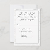  Witte Kant Katholieke bruiloft RSVP Kaartje (Voorkant)