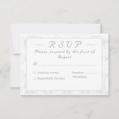 Witte Kant Katholieke bruiloft RSVP Kaartje (Voorkant)