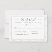 Witte Kant Katholieke bruiloft RSVP Kaartje (Voorkant)