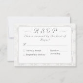  Witte Kant Katholieke bruiloft RSVP Kaartje (Voorkant)