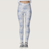 Witte kant, kunstblauw of uw eigen kleur leggings (Voorkant)