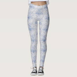 Witte kant, kunstblauw of uw eigen kleur leggings