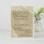 Witte Kant Land Bruiloft Kaart (Staand voorkant)