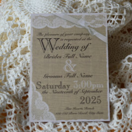 Witte Kant Land Bruiloft Kaart