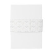 witte kant monogram uitnodigingen wikkel (Achterkant Voorbeeld)