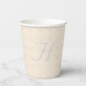  witte kant monogrammed bruiloft papieren bekers (Achterkant)