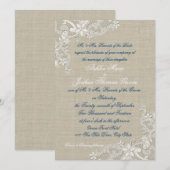  Witte kant ontwerp bruiloft Kaart (Voorkant / Achterkant)