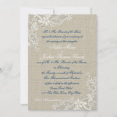 Witte kant ontwerp bruiloft Kaart (Voorkant)