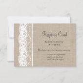 Witte kant op Burlap RSVP (Voorkant)