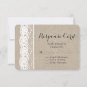 Witte kant op Burlap RSVP 2 (Voorkant)