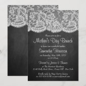 Witte kant op het bord Moederdag Brunch Kaart (Voorkant / Achterkant)