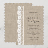 Witte kant op het repetitieproces van Burlap Kaart (Voorkant / Achterkant)