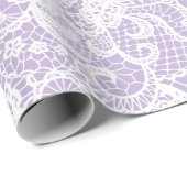 Witte kant op lavender cadeaupapier (Rol Hoek)