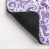 Witte kant op Paars Muismat (Hoek)