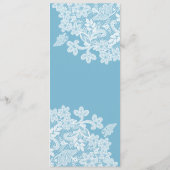 Witte kant op pastelblauw Classic Menu (Achterkant)