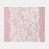 Witte kant op pastroze linnen textuur fleece deken (Voorkant (Horizontaal))