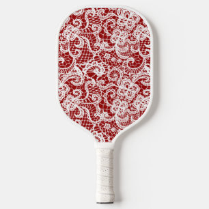 Witte Kant op Rood Pickleball Paddle