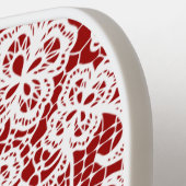 Witte Kant op Rood Pickleball Paddle (Links Detail)