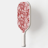 Witte Kant op Rood Pickleball Paddle (Links)