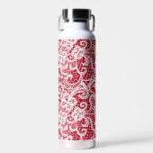 Witte kant op rood waterfles (Voorkant)