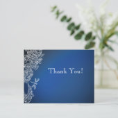 Witte kant op Royal Blue Dragonflies Briefkaart (Staand voorkant)