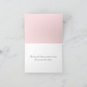 Witte kant op roze blos Bedankt (Binnen)