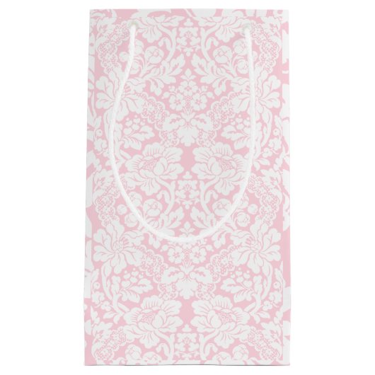 Witte kant op roze klein cadeauzakje (Voorkant)