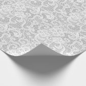 Witte kant op Silver Wrapping Cadeaupapier (Hoek)