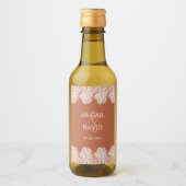 Witte kant op Terracotta bruiloft Mini Wijn Etiket (Voorkant)