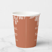 Witte kant op Terracotta bruiloft Papieren Bekers (Rechts)