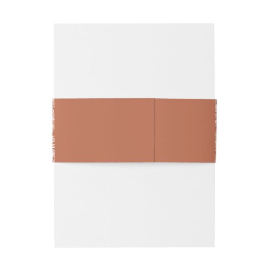 Witte kant op Terracotta bruiloft Uitnodigingen Wikkel (Achterkant Voorbeeld)