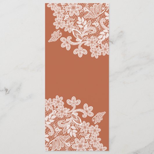 Witte kant op Terracotta Classic Menu (Achterkant)