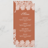 Witte kant op Terracotta Classic Menu (Voorkant / Achterkant)