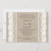 Witte kant op uitnodiging voor bruiloft rond Burla (Voorkant)