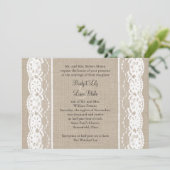 Witte kant op uitnodiging voor bruiloft rond Burla (Staand voorkant)