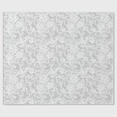 Witte kant op zilver cadeaupapier (Vlak)