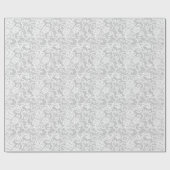 Witte Kant op Zilver Verpakkend Document Cadeaupapier (Vlak)