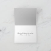 Witte kant op zilveren bedankje bedankkaart (Binnen)