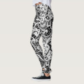Witte kant op zwart leggings (Links)