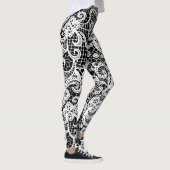 Witte kant op zwart leggings (Rechts)