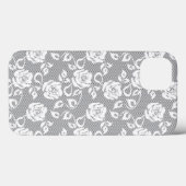 Witte kant patroon op grijze achtergrond Case-Mate iPhone case (Achterkant (horizontaal))