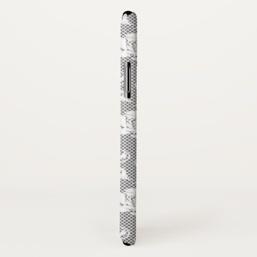 Witte kant patroon op grijze achtergrond Case-Mate iPhone case (Achterkant / rechts)