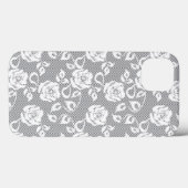 Witte kant patroon op grijze achtergrond Case-Mate iPhone case (Achterkant (horizontaal))