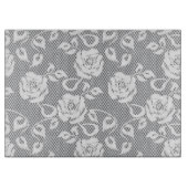 Witte kant patroon op grijze achtergrond snijplank (Voorkant)