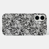 Witte kant patroon op zwart Case-Mate iPhone case (Achterkant (horizontaal))