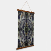 Witte kant Pet Hortensia Bloemen Abstract Hangend Wandkleed (Gebogen)
