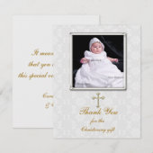 Witte Kant Religieuze Fotokaart Bedankkaart (Voorkant / Achterkant)