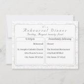 Witte kant repetitie Dinner Invitation Bedankkaart (Voorkant)